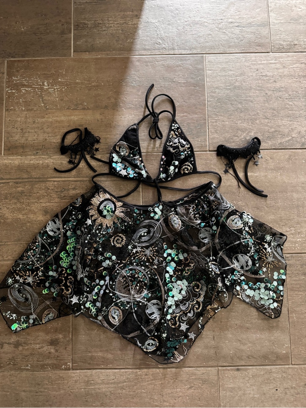 Stars/Moons Galaxy Celestial Rave Festival Mini Dress/Outfit